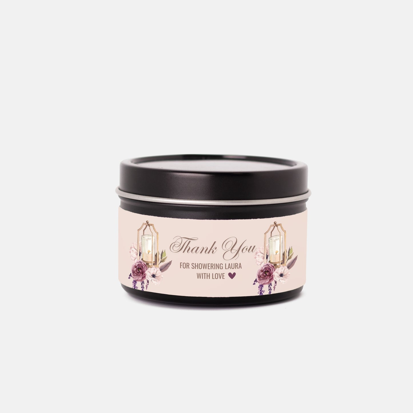 Personalized Bohemian Lantern Themed Bridal Shower Candle Favor - Tin 4oz