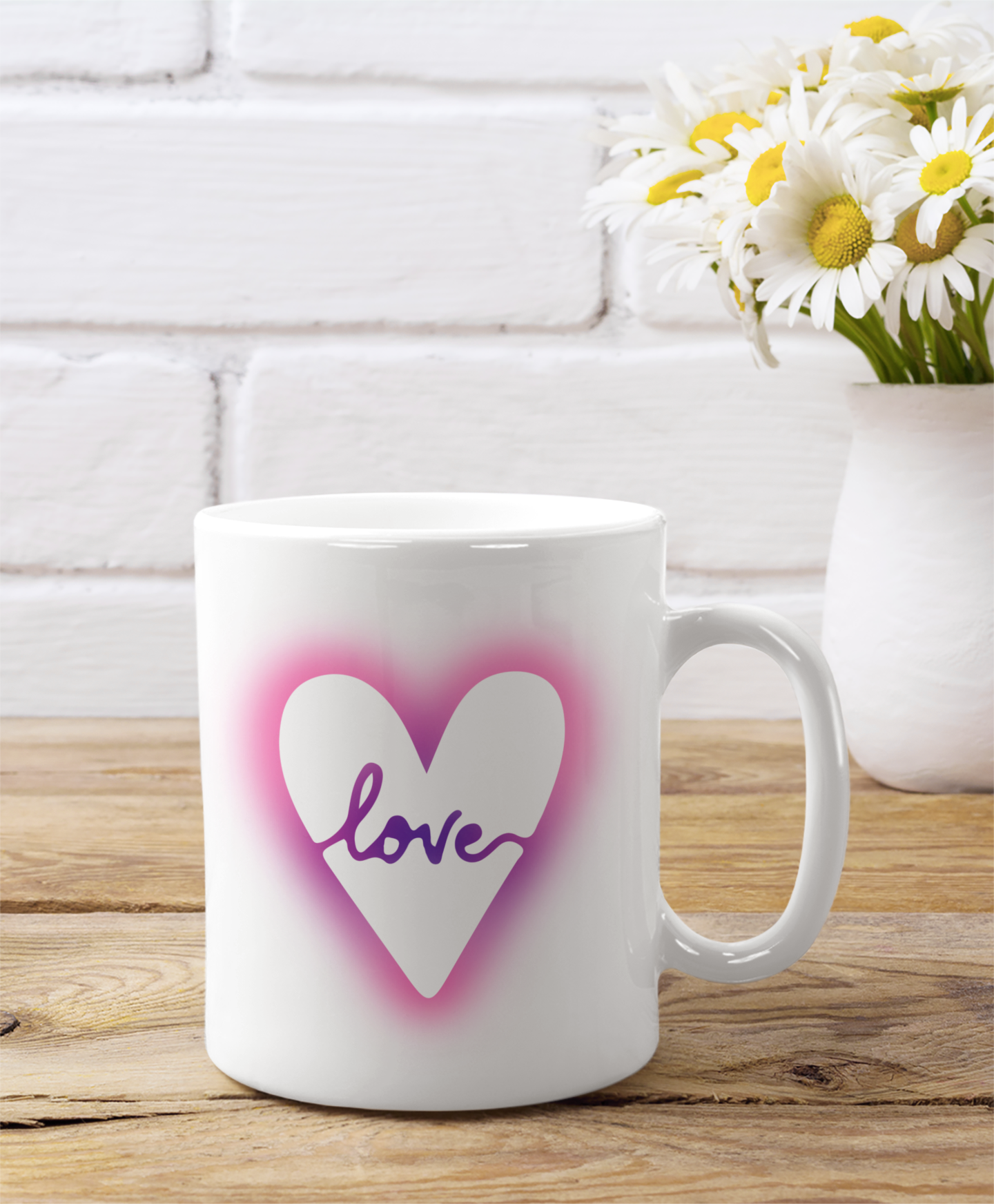 Neon Love Ceramic Coffee Mug