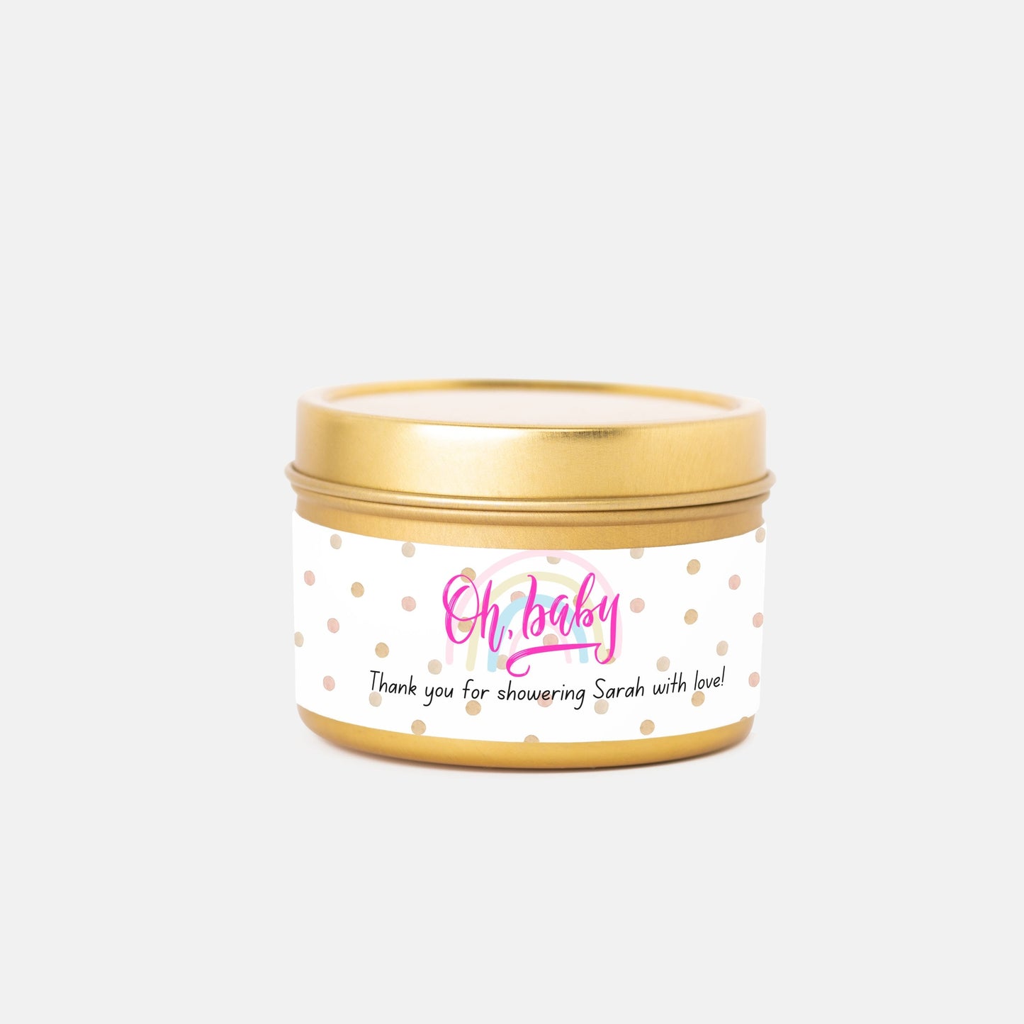 Personalized Oh Baby Shower Candle Favors - Tin 4oz