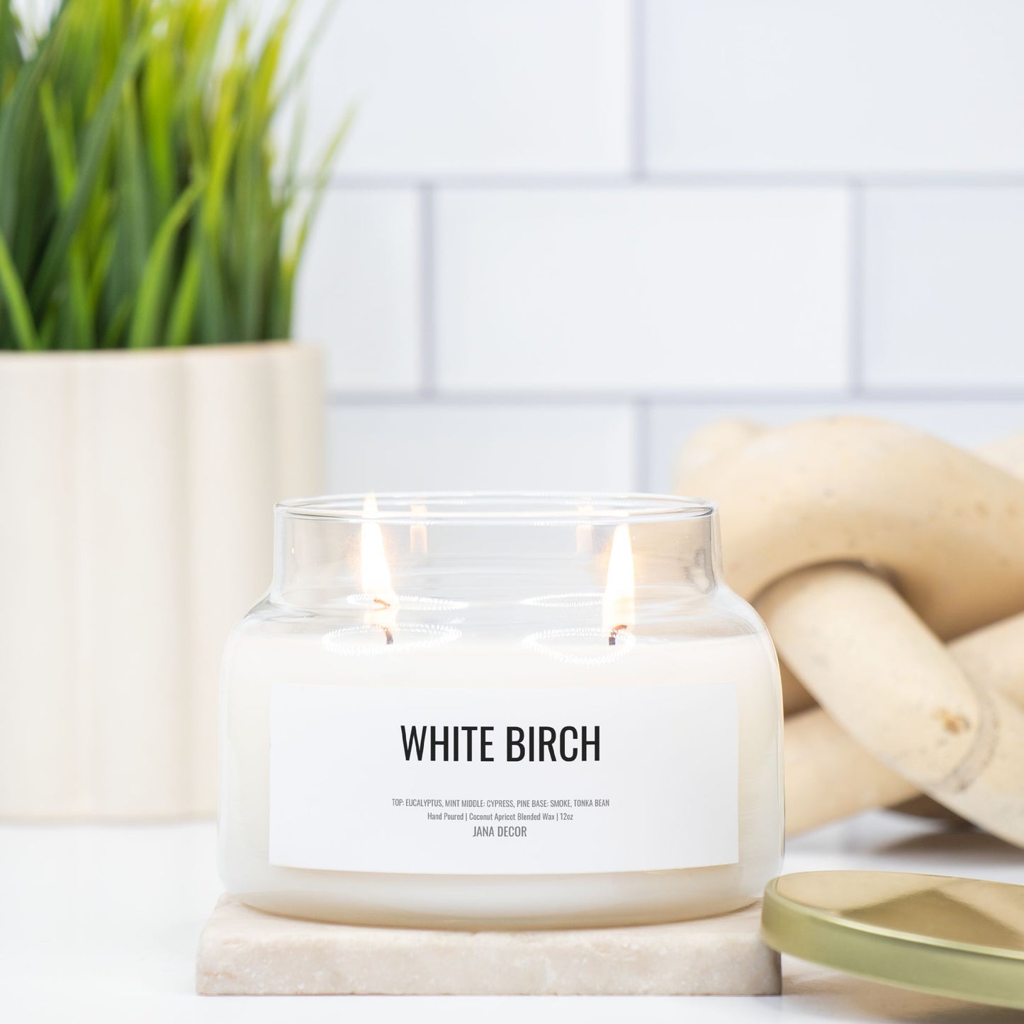 White Birch Candle in Apothecary Jar (Double Wick)