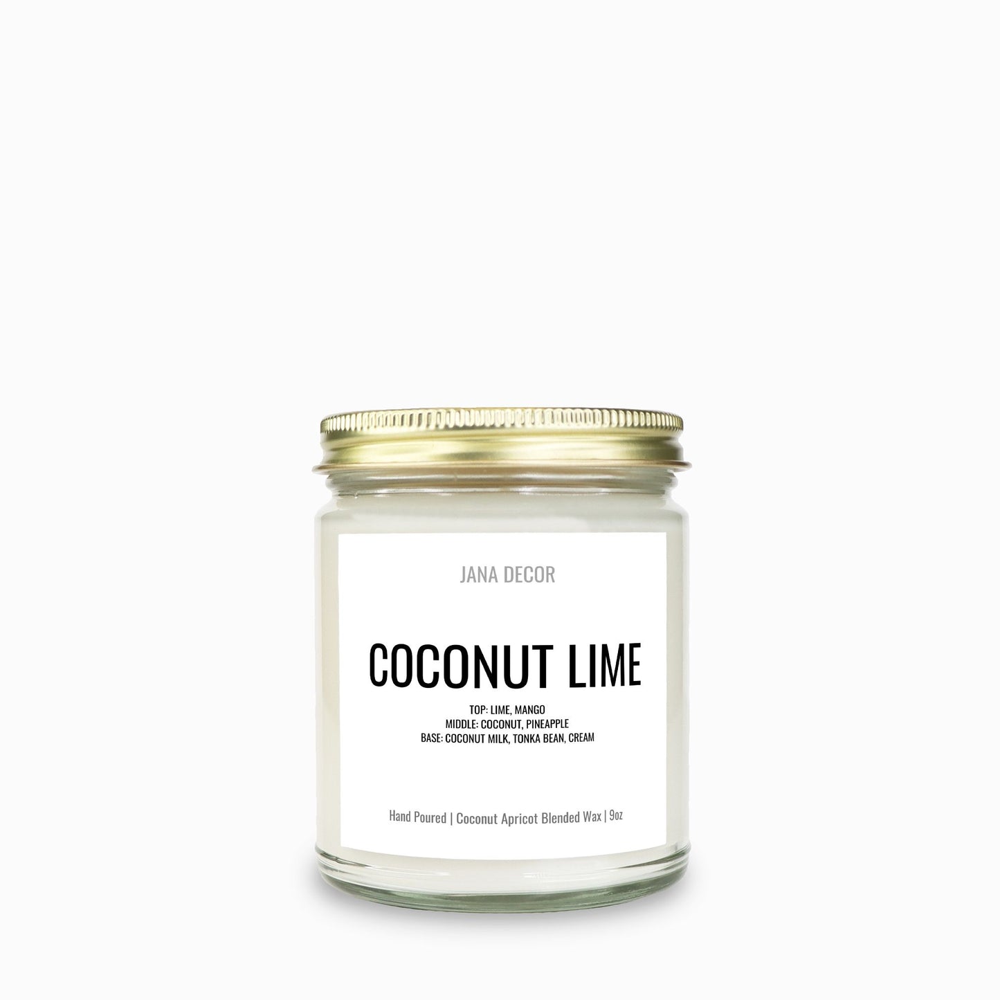 Coconut Lime Candle in Clear Glass Jar