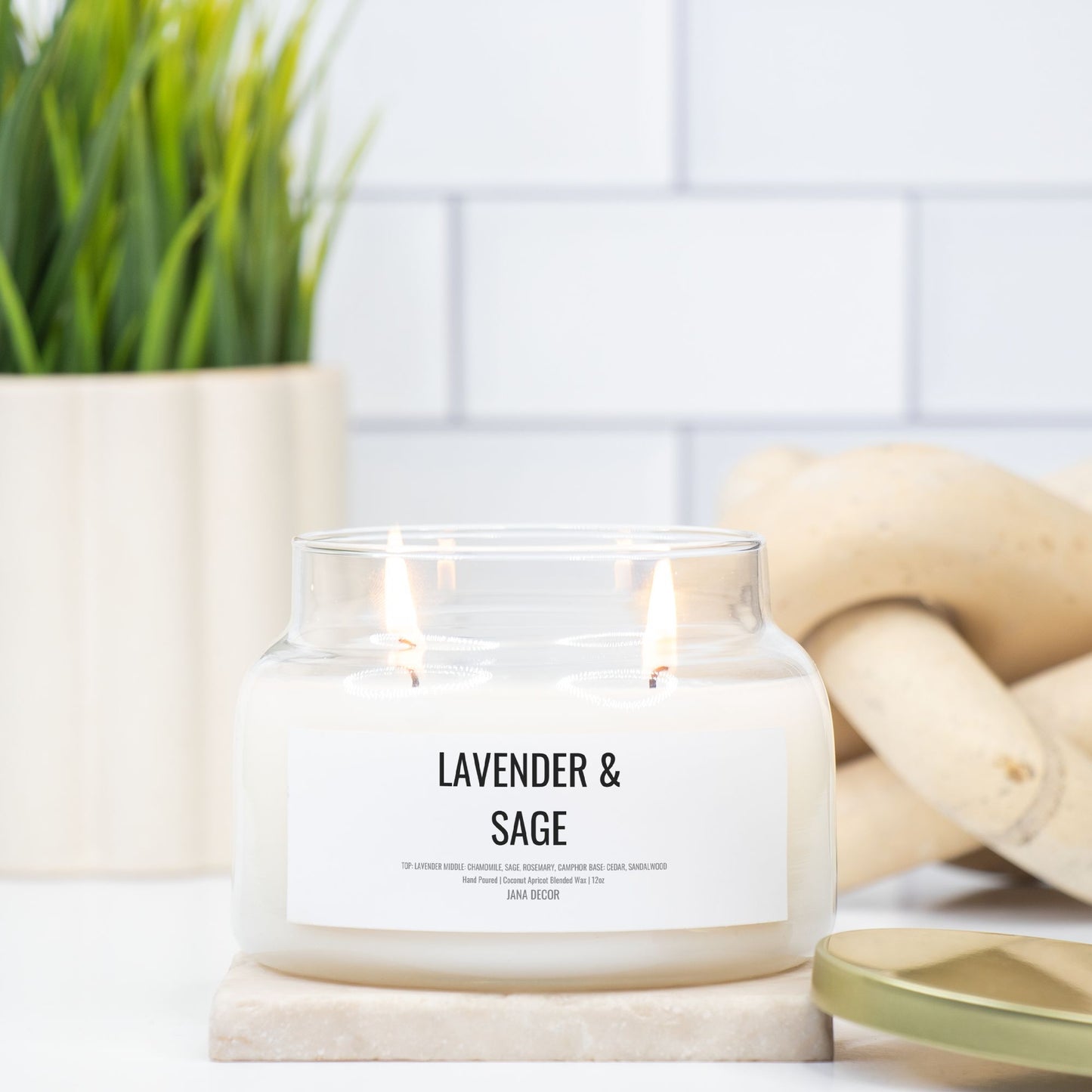Lavender & Sage Candle in Apothecary Jar (Double Wick)