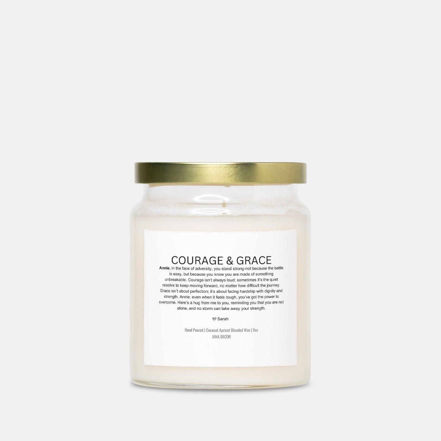 Personalized Courage & Grace Candle Gift in Apothecary Jar (9oz)