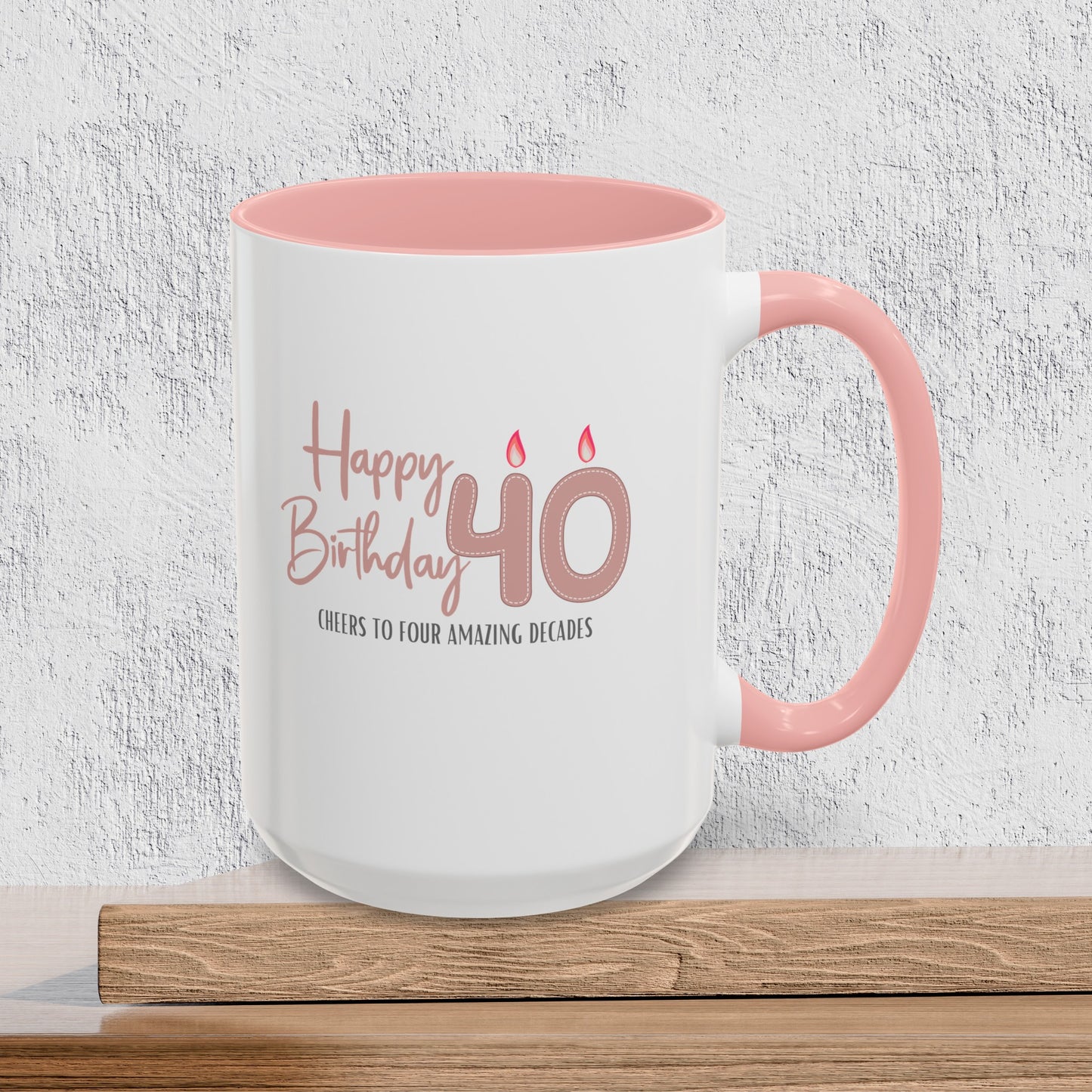 Happy 40th Birthday - Accent Ceramic Coffee Mug