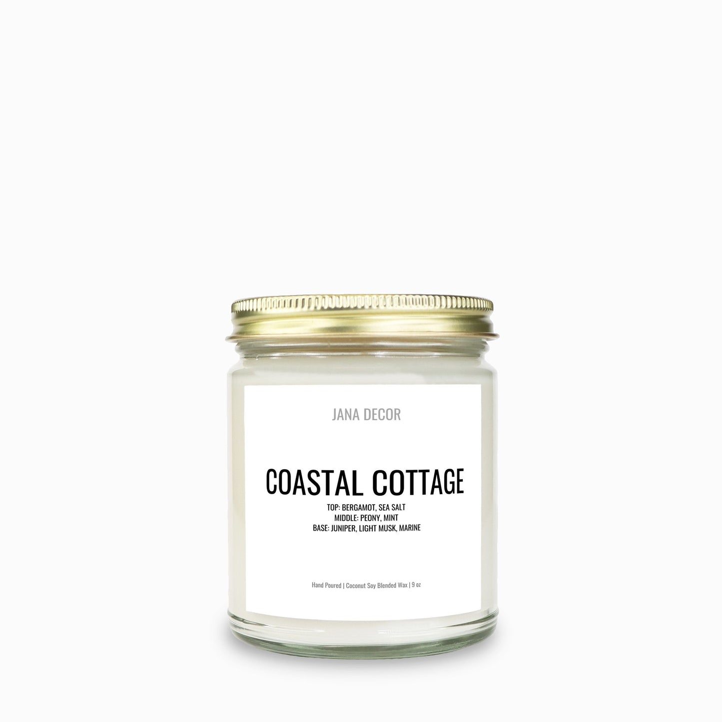 Coastal Cottage Candle in Clear Glass Jar