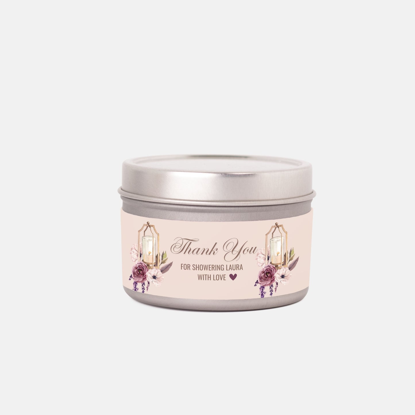 Personalized Bohemian Lantern Themed Bridal Shower Candle Favor - Tin 4oz