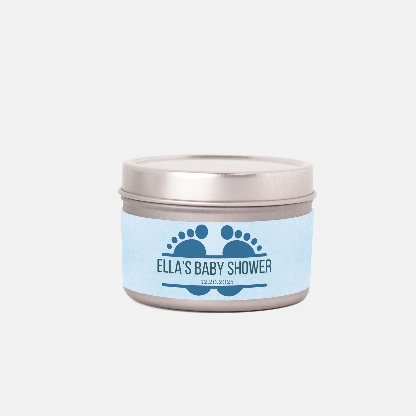 Personalized Baby Feet Baby Shower Candle Favors - Tin 4oz