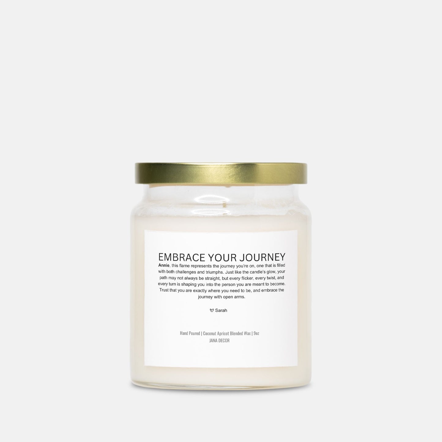 Personalized Embrace Your Journey Candle Gift in Apothecary Jar (9oz)