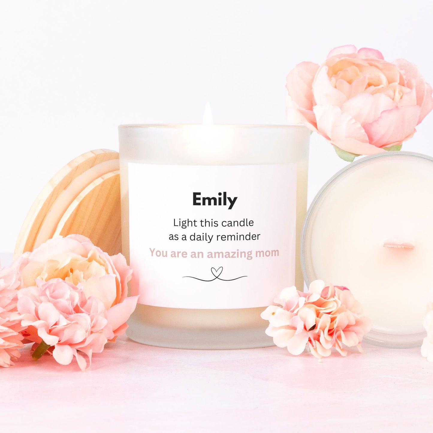 Personalized You are an amazing mom Candle in Frosted Glass (11oz)