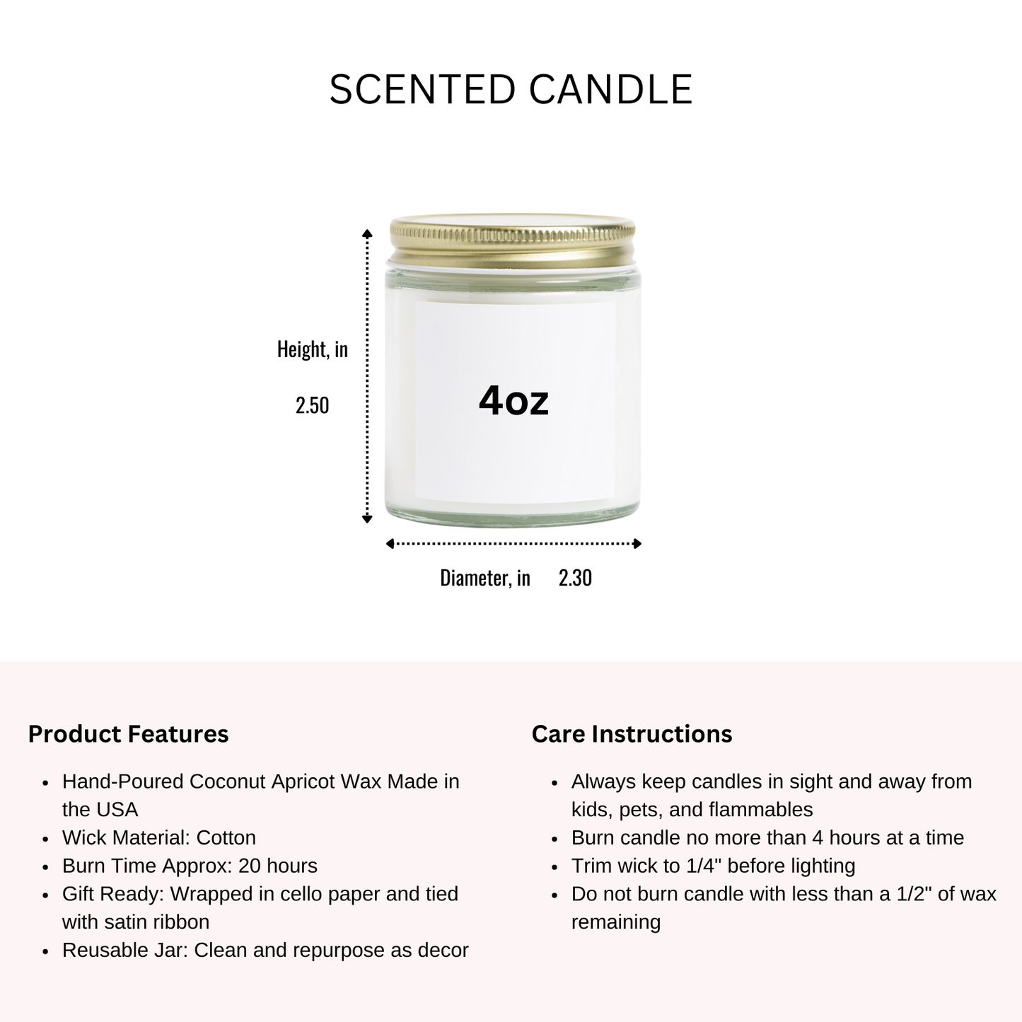 Personalized Rose Floral Bridal Shower Candle Favor in Clear Glass Jar (4oz)