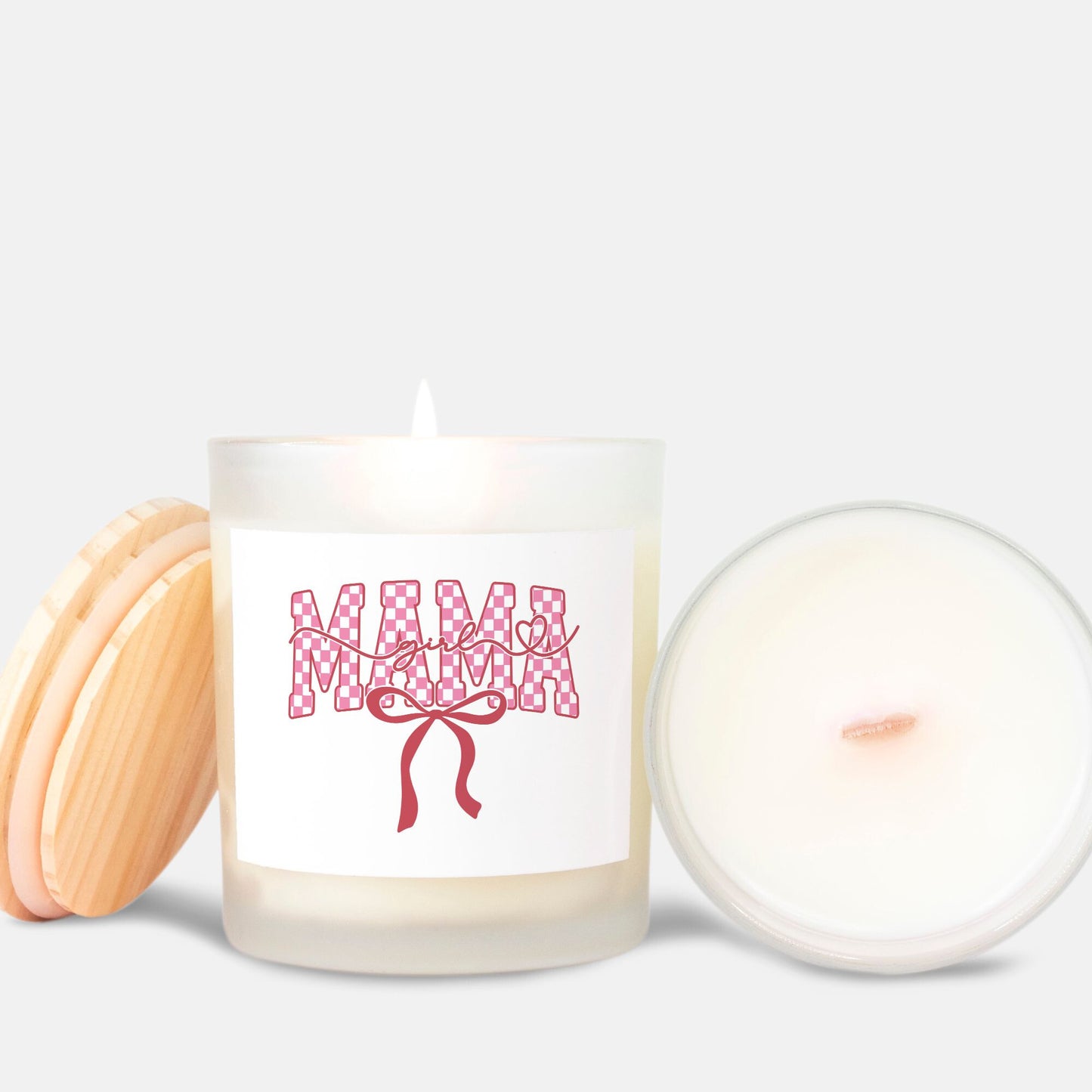 Checkered Girl Mama Candle in Frosted Glass (11oz)