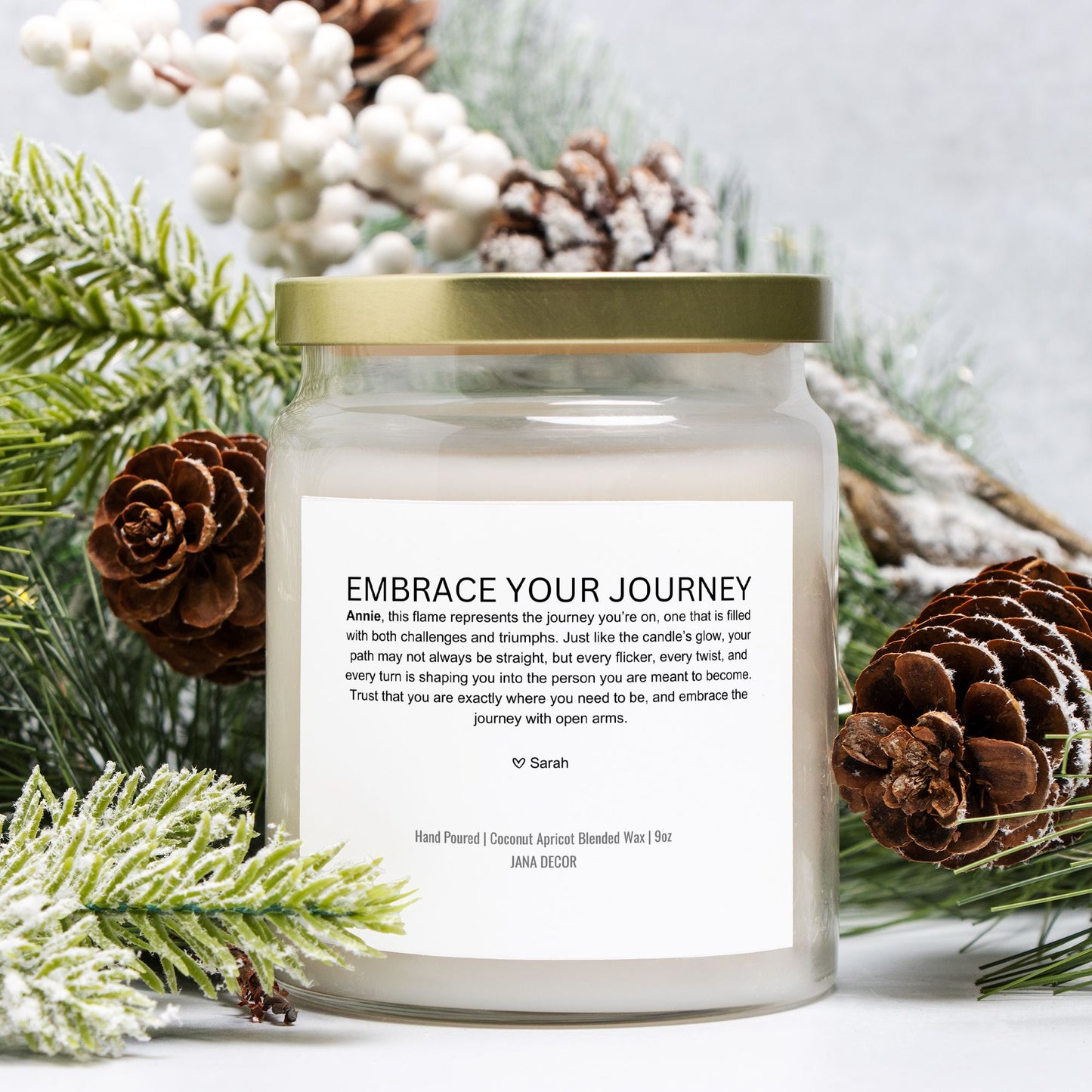 Personalized Embrace Your Journey Candle Gift in Apothecary Jar (9oz)