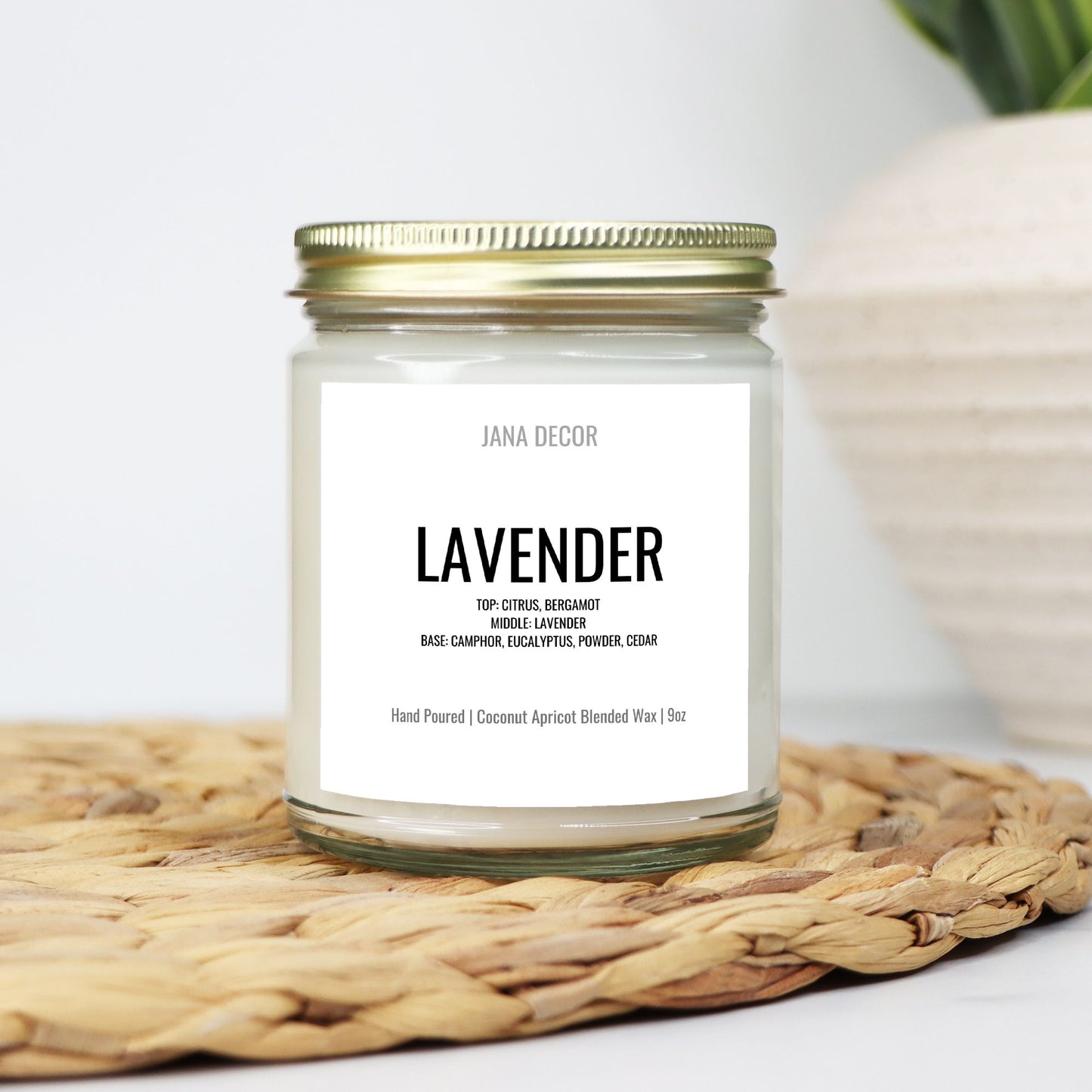 Lavender Candle in Clear Glass Jar