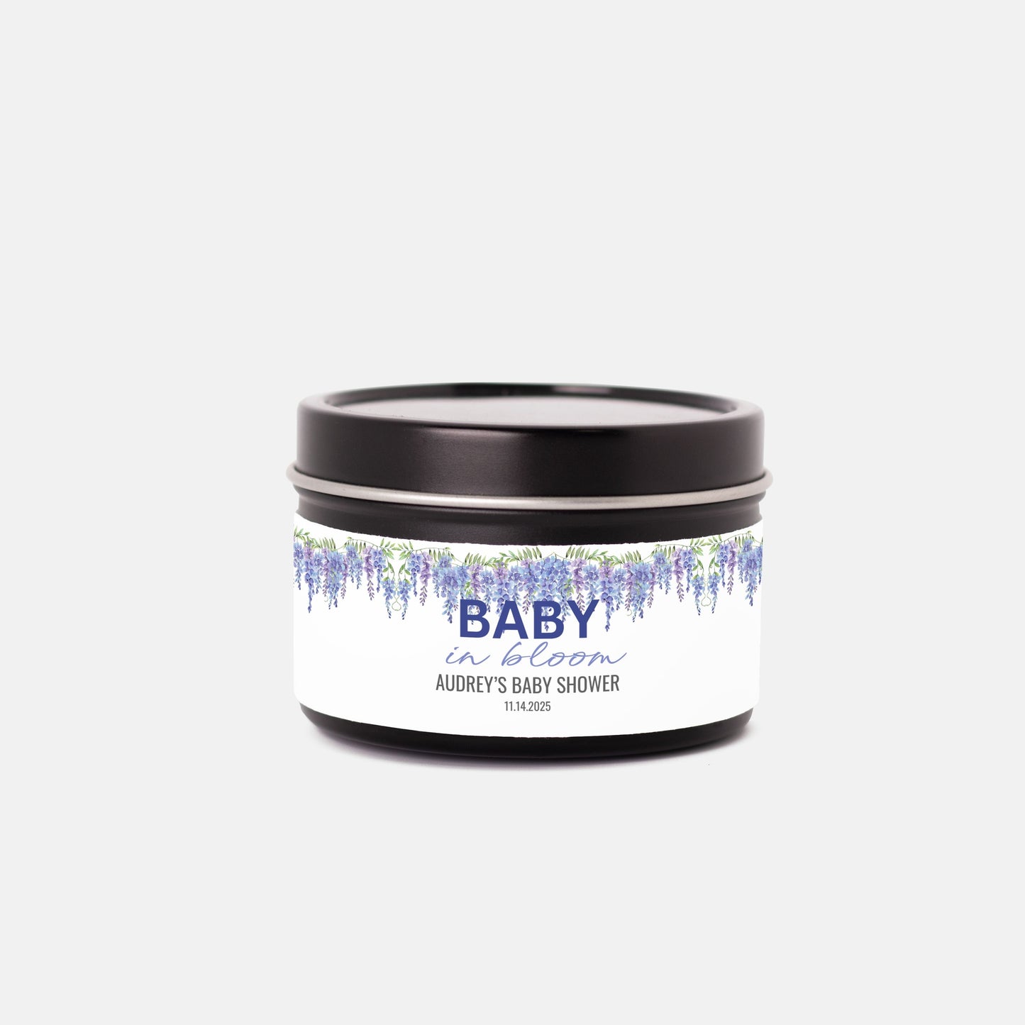 Personalized Spring Themed Baby Shower Candle Favors - Tin 4oz