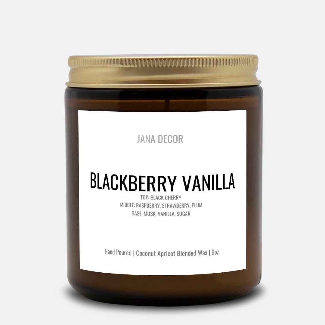 Blackberry Vanilla Candle in Amber Jar