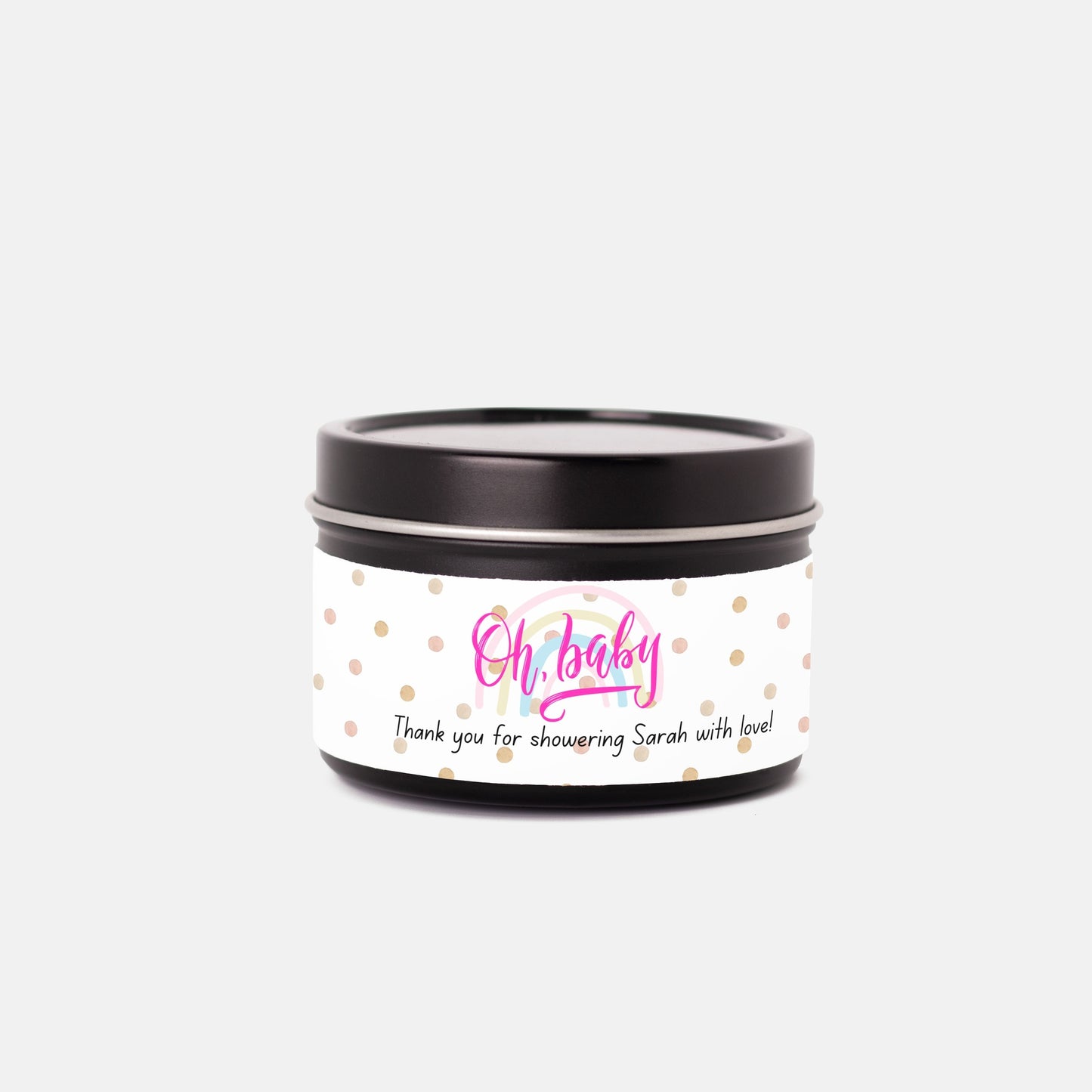 Personalized Oh Baby Shower Candle Favors - Tin 4oz