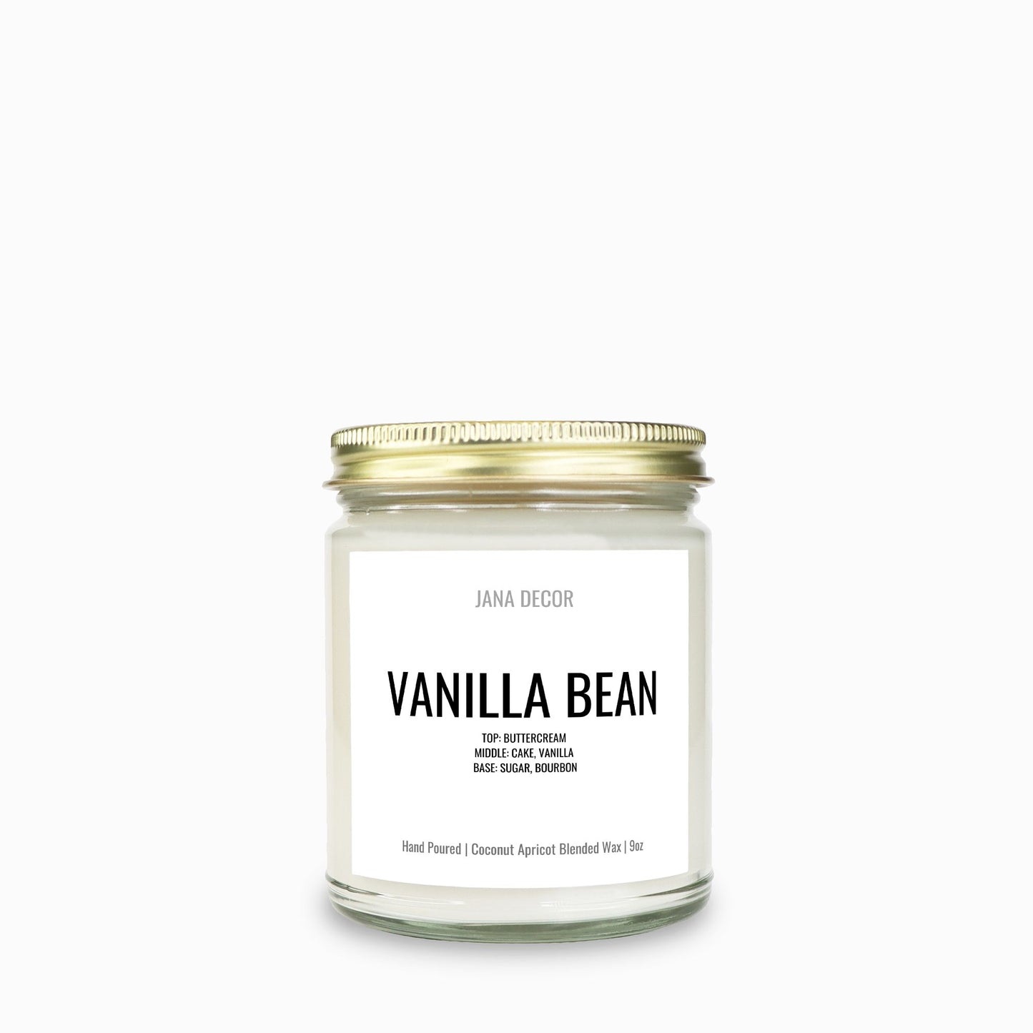 Vanilla Bean Candle in Clear Glass Jar