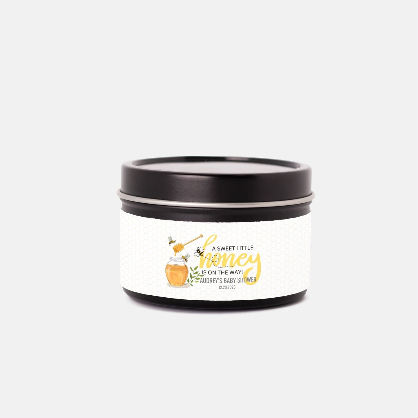 Personalized Sweet Little Honey Baby Shower Candle Favors - Tin 4oz