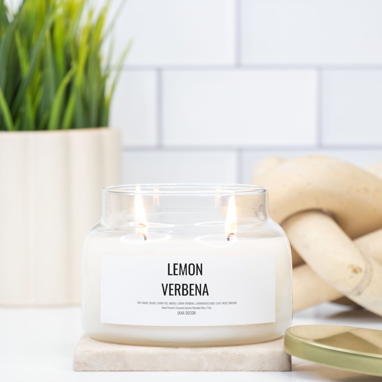 Lemon Verbena Candle in Apothecary Jar (Double Wick)