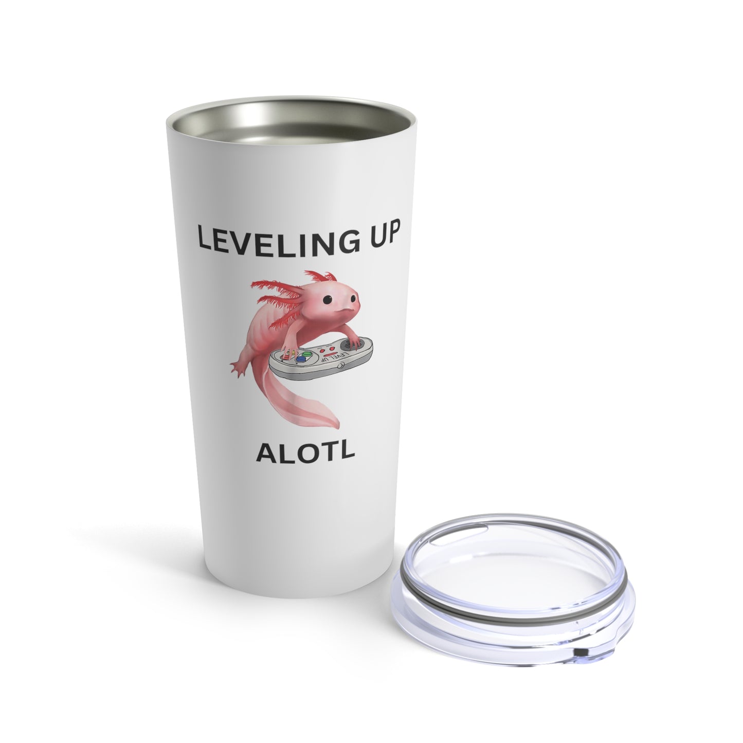 Leveling Up Alotl 20oz Axolotl Gaming Tumbler