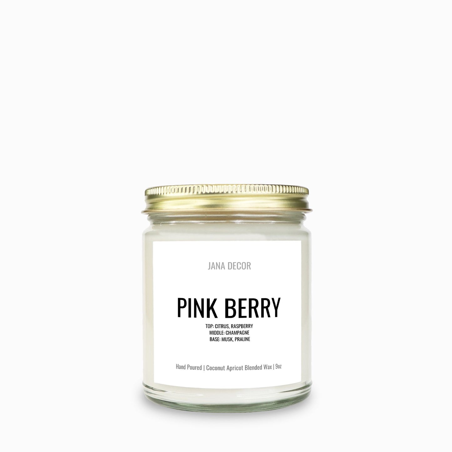 Pink Berry Candle in Clear Glass Jar