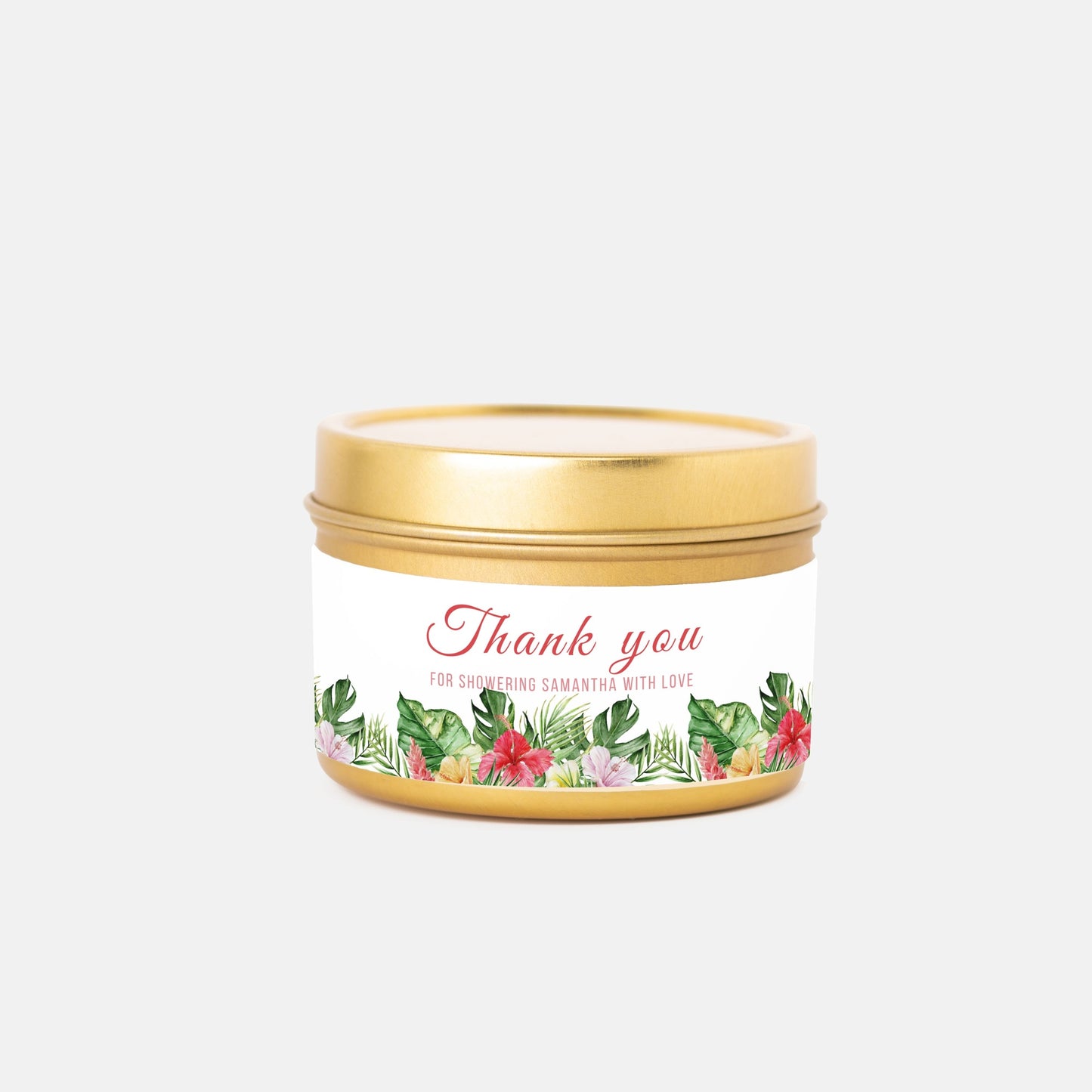 Personalized Tropical Themed Bridal Shower Candle Favor - Tin 4oz