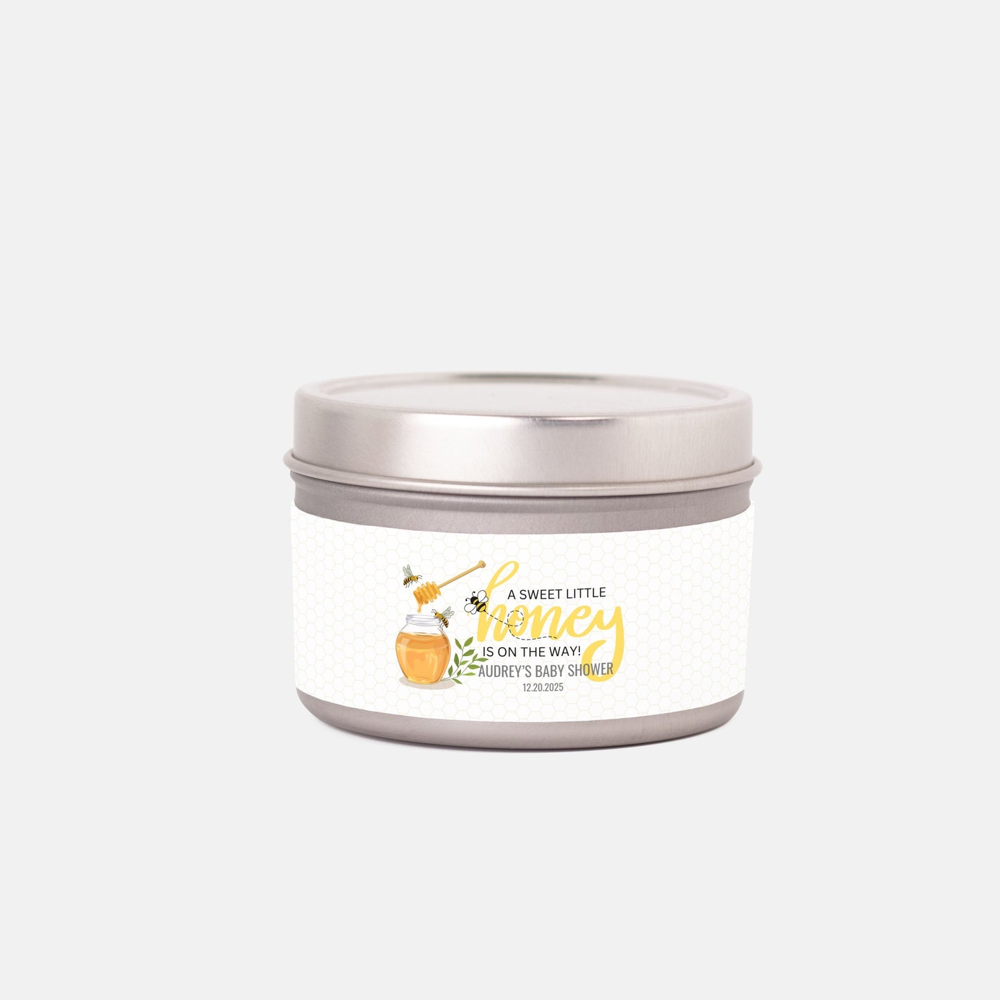 Personalized Sweet Little Honey Baby Shower Candle Favors - Tin 4oz