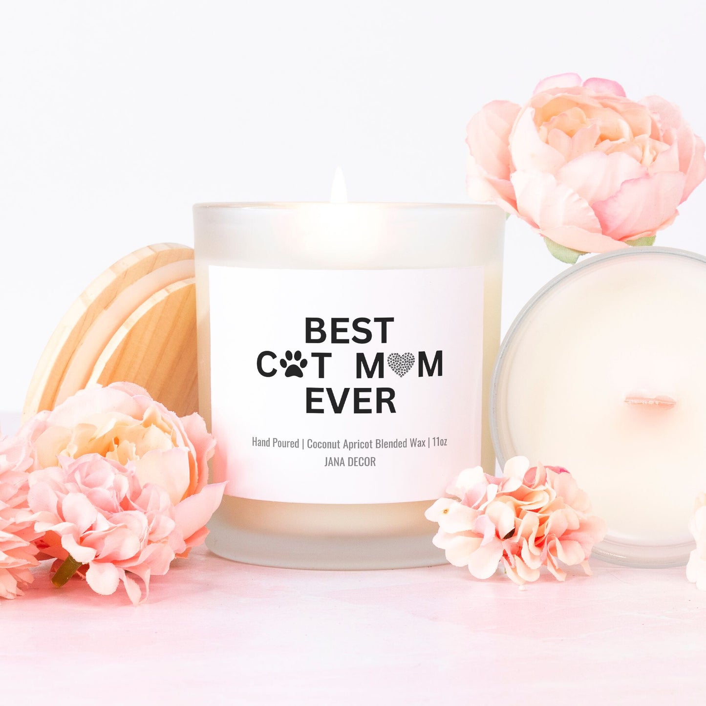 Best Cat Mom Ever Candle in Frosted Glass (11oz)