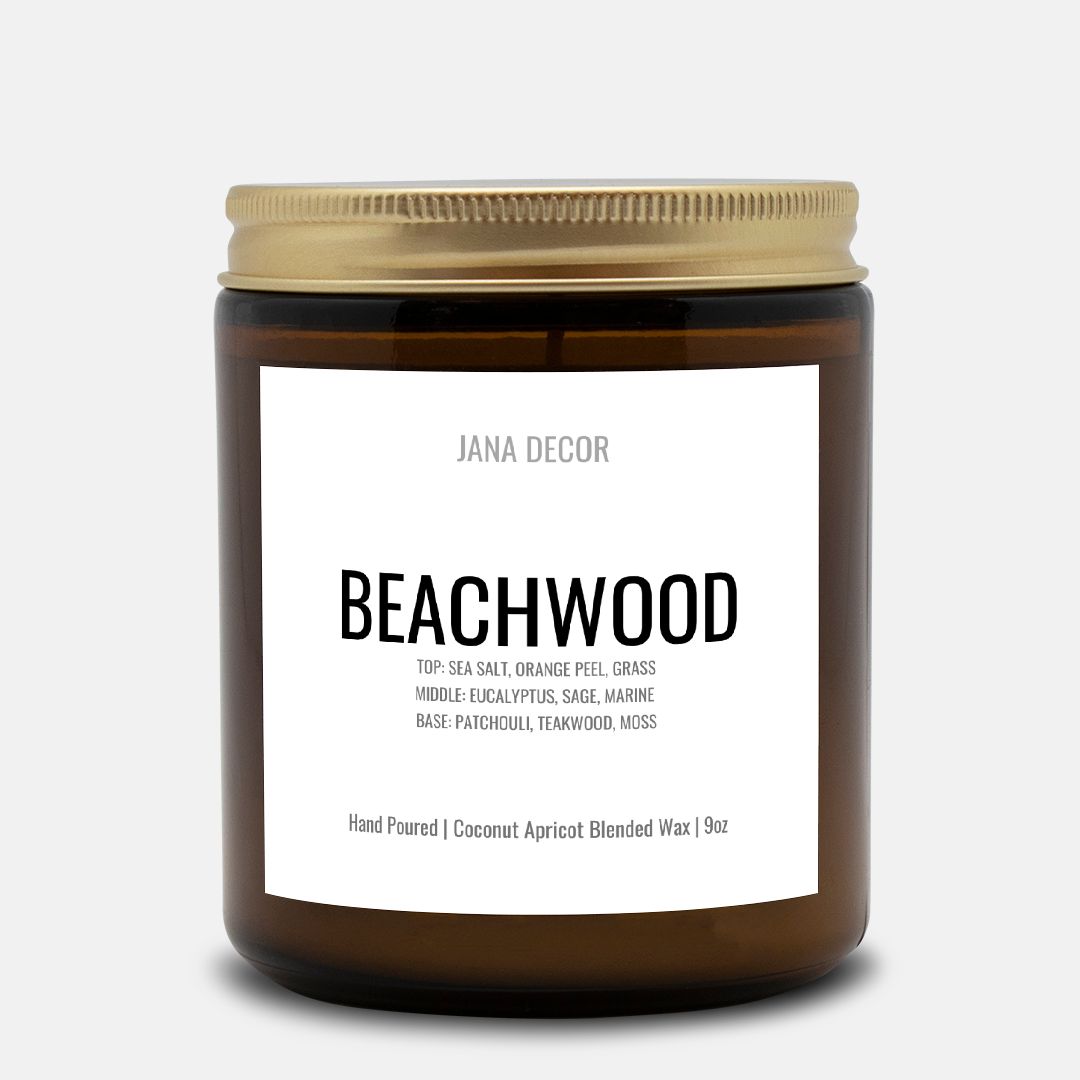 Beachwood Candle in Amber Jar