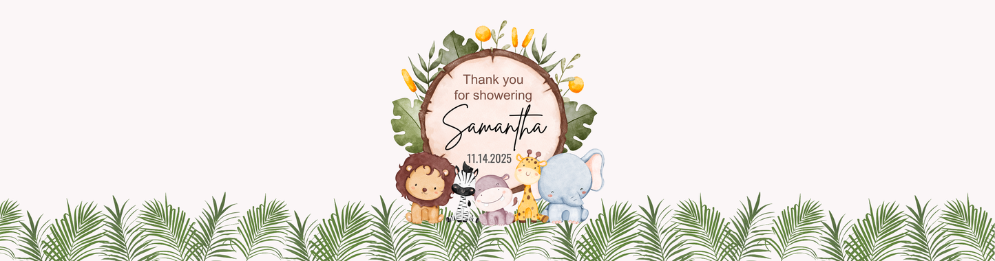 Personalized Safari Baby Shower Candle Favors - Tin 4oz