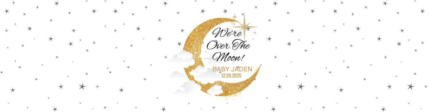 Personalized We're Over The Moon Baby Shower Candle Favors - Tin 4oz