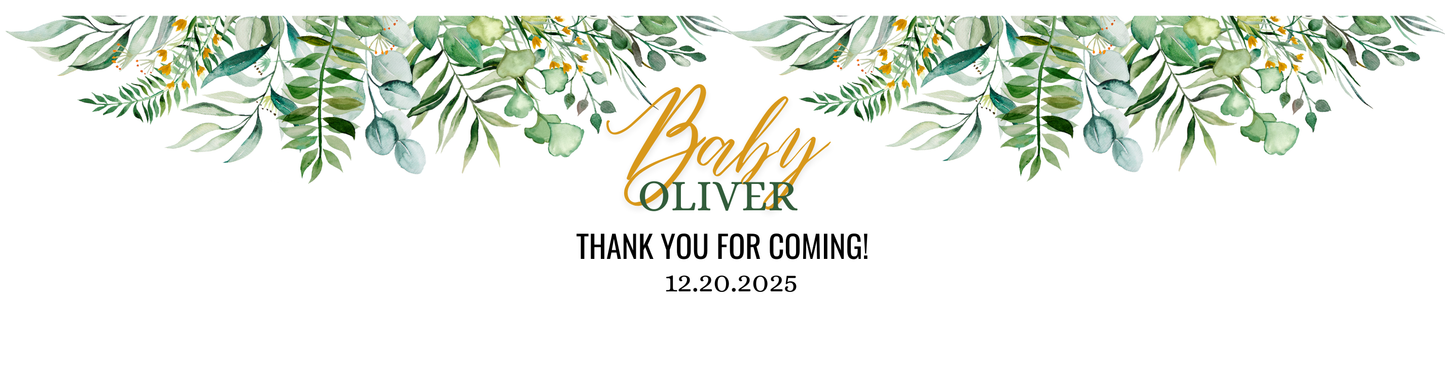 Personalized Greenery Baby Shower Candle Favors - Tin 4oz