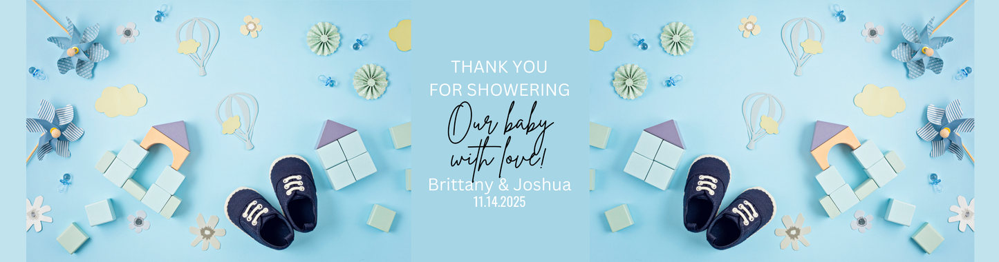 Personalized Baby Shoes Baby Shower Candle Favors - Tin 4oz