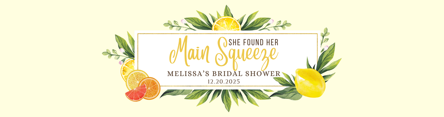 Personalized Lemon Themed Bridal Shower Candle Favor - Tin 4oz