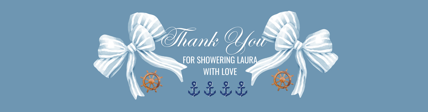 Personalized Nautical Baby Shower Candle Favors - Tin 4oz