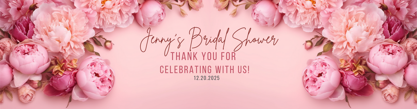 Personalized Pink Peony Bridal Shower Candle Favor - Tin 4oz