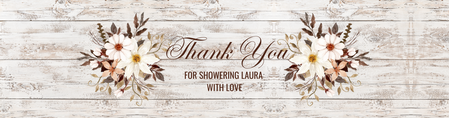 Personalized Rustic Themed Bridal Shower Candle Floral - Tin 4oz