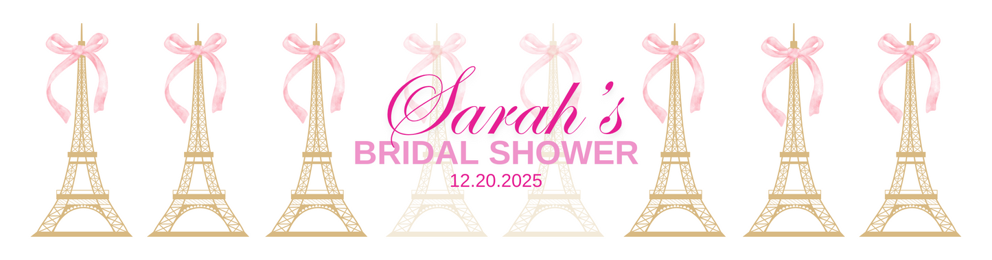 Personalized Eiffel Tower French Themed Bridal Shower Candle Favor - Tin 4oz