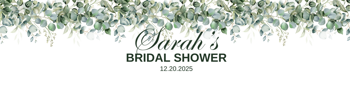 Personalized Eucalyptus Greenery Themed Bridal Shower Candle Favor - Tin 4oz