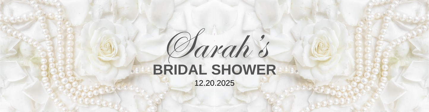 Personalized White Rose and Pearl Bridal Shower Candle Favor - Tin 4oz