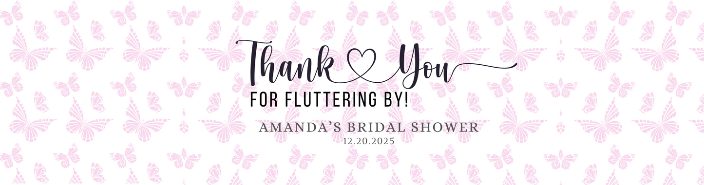 Personalized Butterfly Themed Bridal Shower Candle Favor - Tin 4oz
