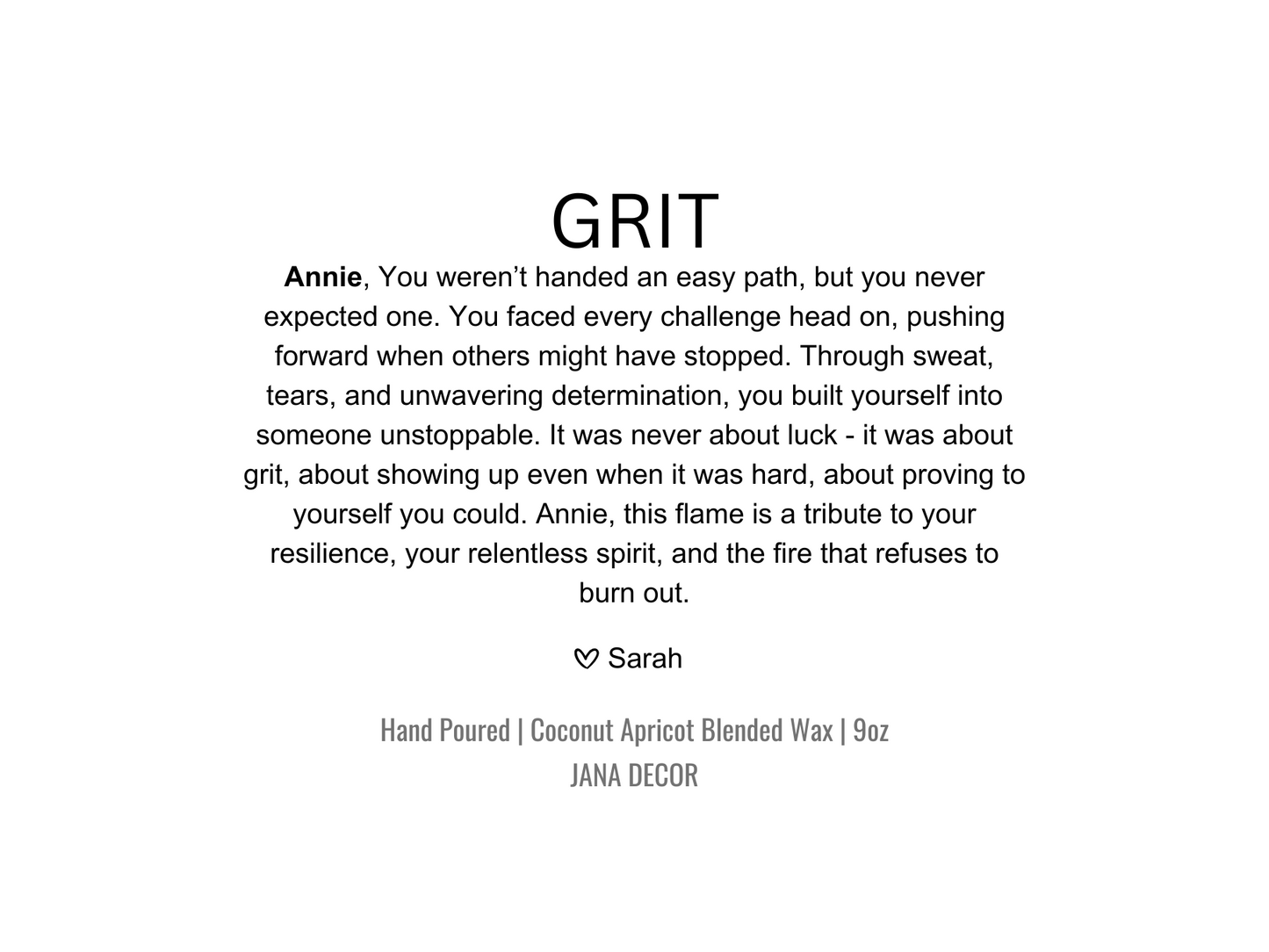 Personalized Grit Candle Gift in Apothecary Jar (9oz)