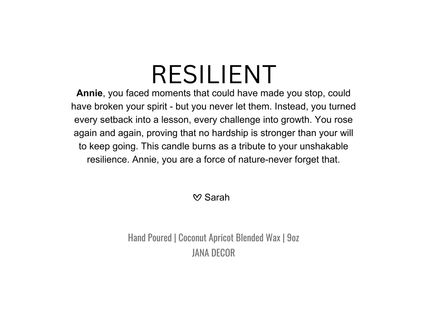 Personalized Resilient Candle Gift in Apothecary Jar (9oz)