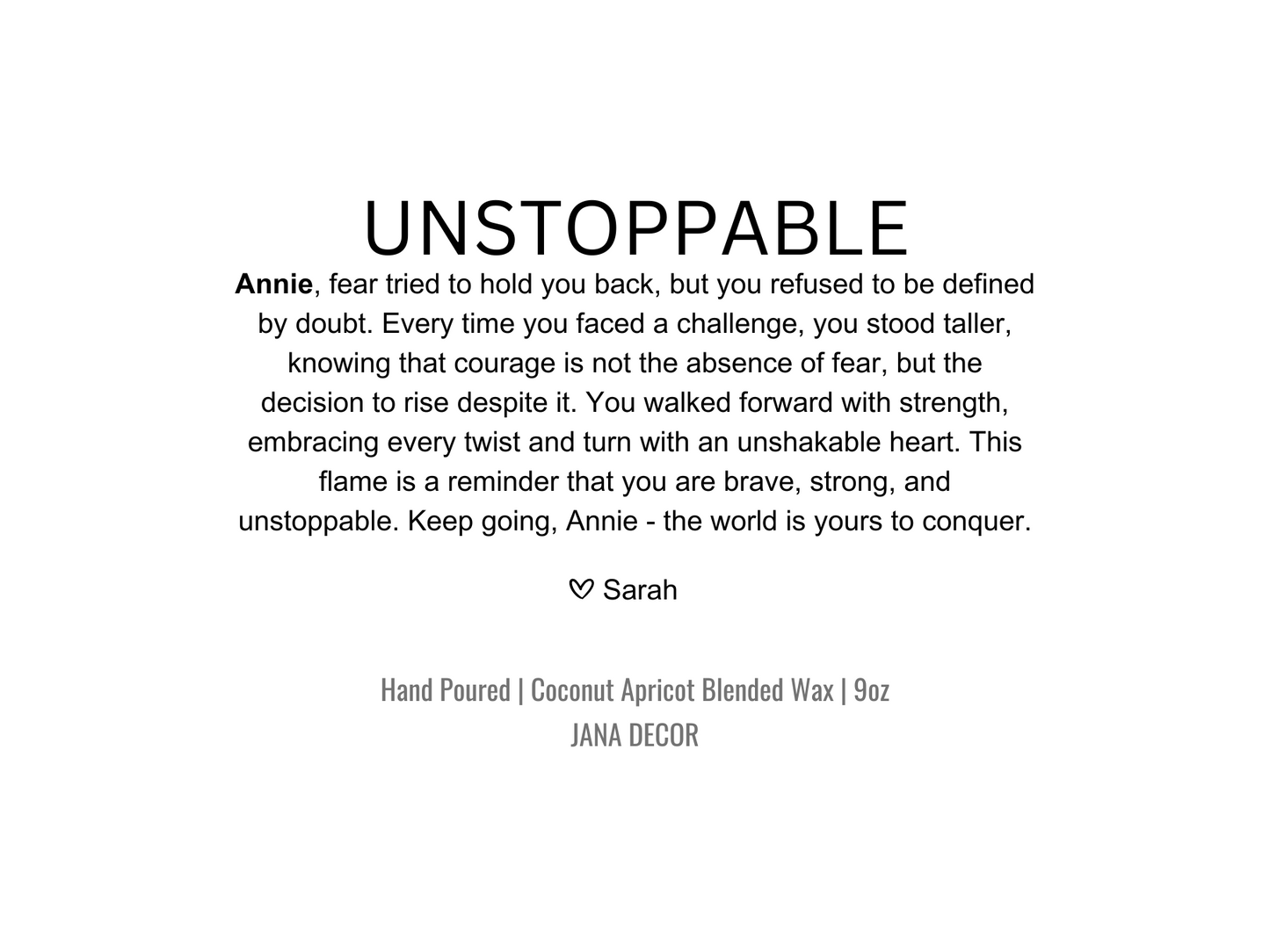 Personalized Unstoppable Candle Gift in Apothecary Jar (9oz)