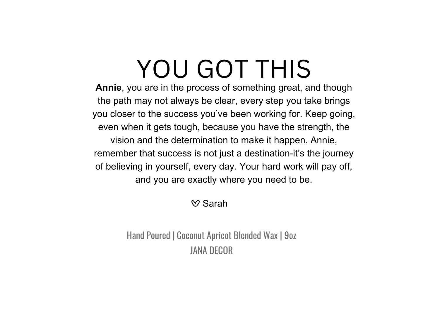 Personalized You Got This Candle Gift in Apothecary Jar (9oz)