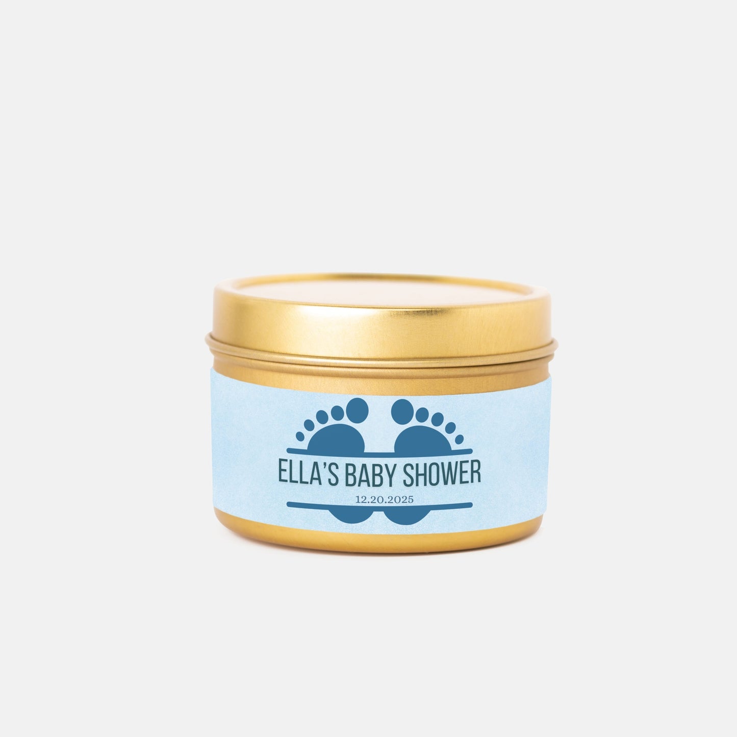 Personalized Baby Feet Baby Shower Candle Favors - Tin 4oz
