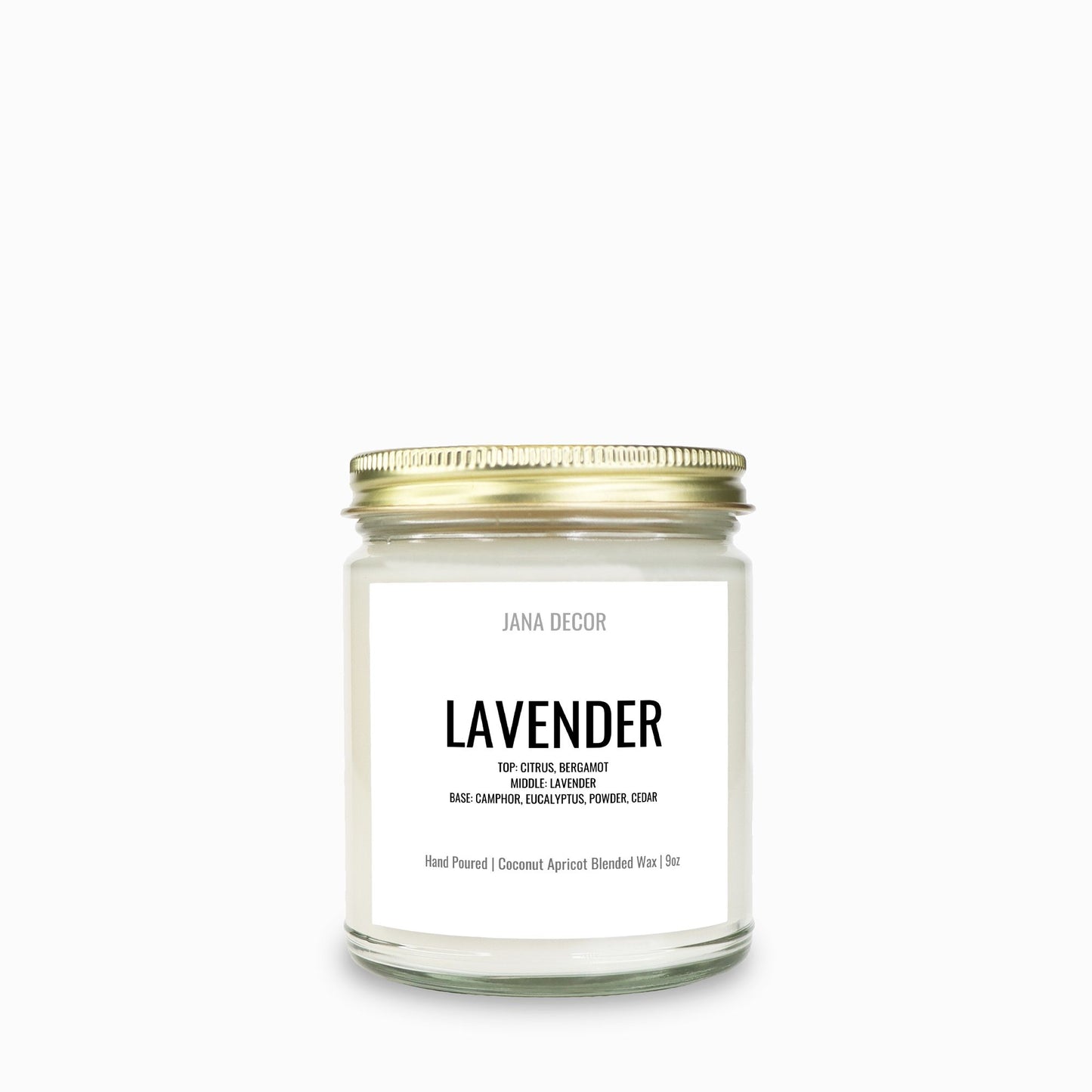 Lavender Candle in Clear Glass Jar