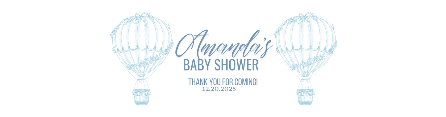 Personalized Hot Air Balloon Baby Shower Candle Favors - Tin 4oz