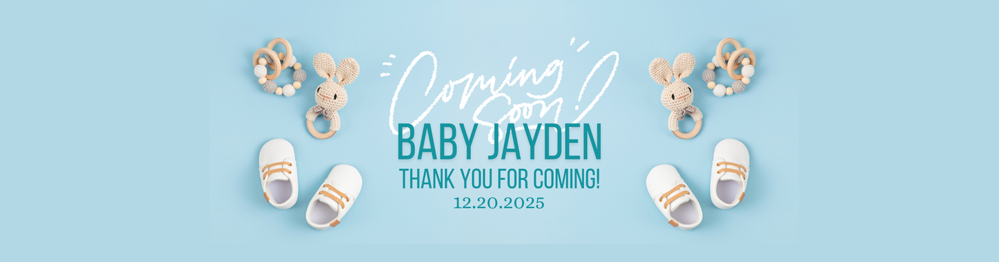 Personalized Coming Soon Baby Shower Candle Favors - Tin 4oz