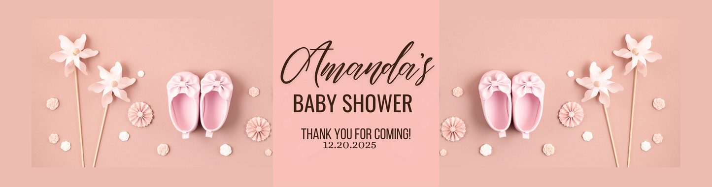 Personalized Baby Girl Shoes Baby Shower Candle Favors - Tin 4oz